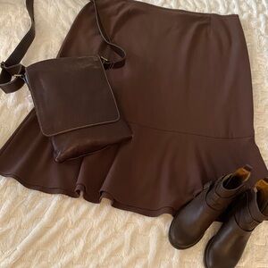 Emma James Chocolate Brown Midi Skirt